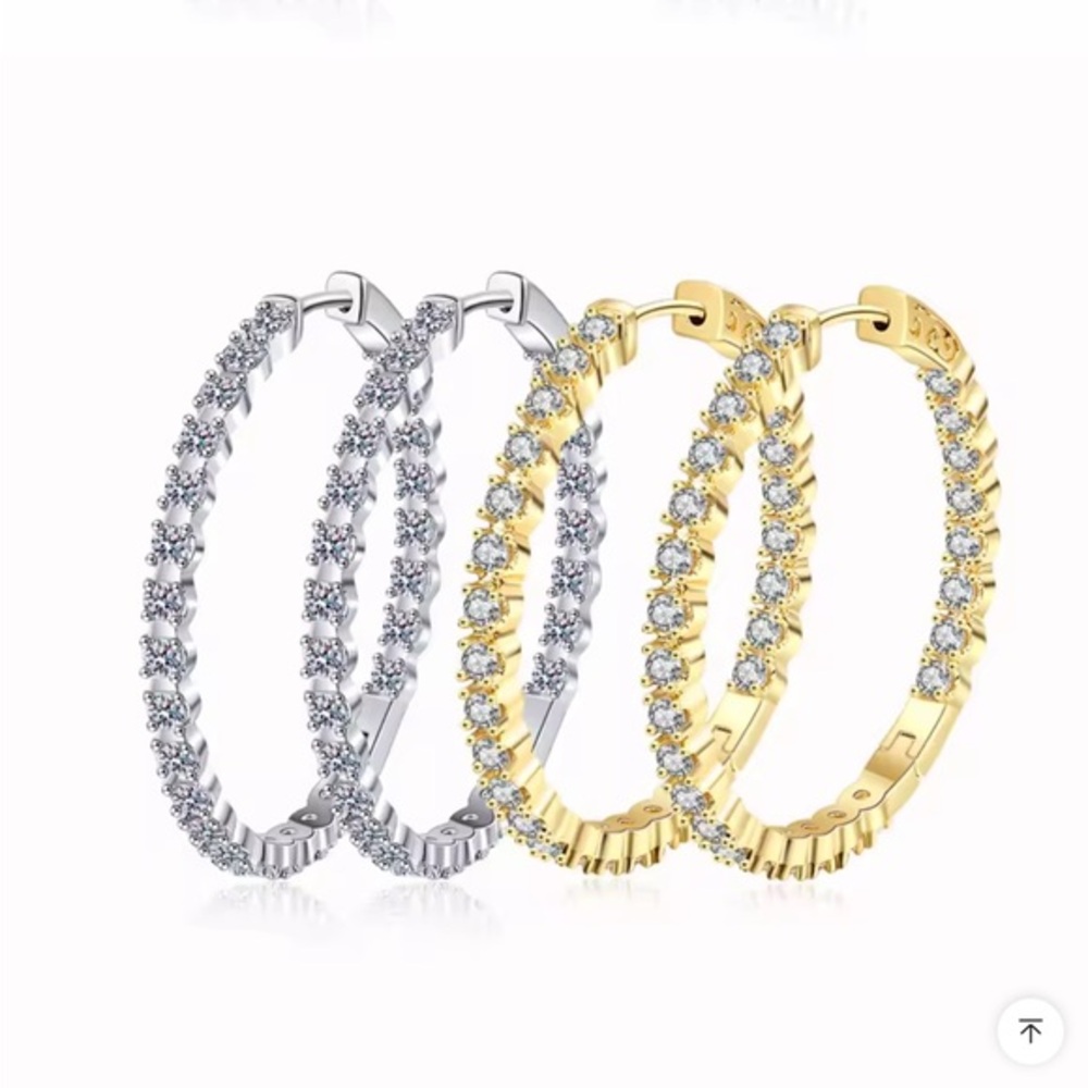 New Large .925 or 18k Yellow Gold Hoops